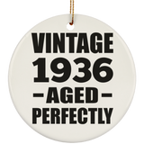 88th Birthday Vintage 1936 Aged Perfectly - Circle Ornament