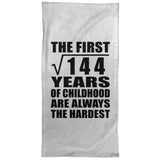 12th Birthday Square Root of 144 Years of Childhood - Hand Towel