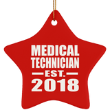Medical Technician Established EST. 2018 - Star Ornament