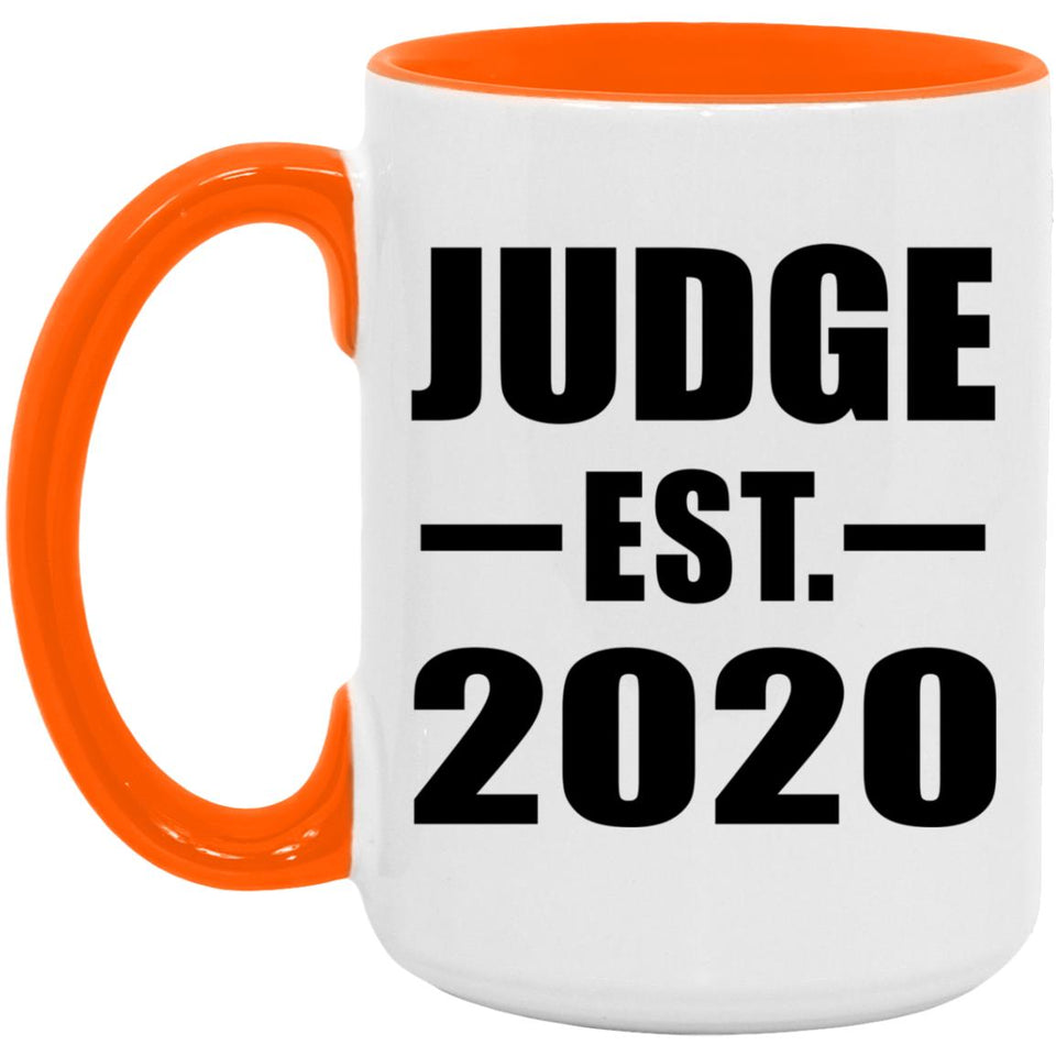 Judge Established EST. 2020 - 15oz Accent Mug Orange