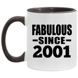 23rd Birthday Fabulous Since 2001 - 11oz Accent Mug Black