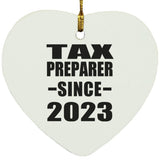 Tax Preparer Since 2023 - Heart Ornament