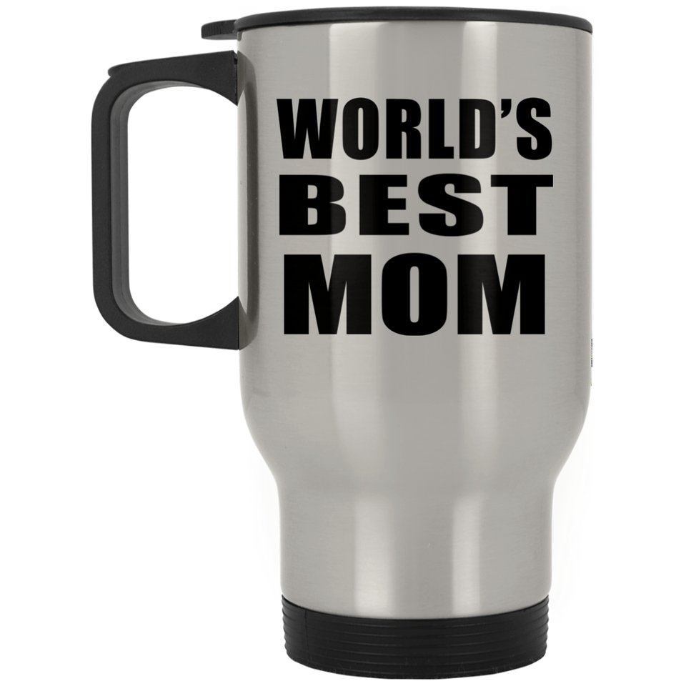 World's Best Mom - Silver Travel Mug