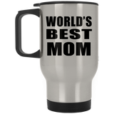 World's Best Mom - Silver Travel Mug
