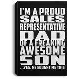 Proud Sales Representative Dad Of Awesome Son - Canvas Portrait