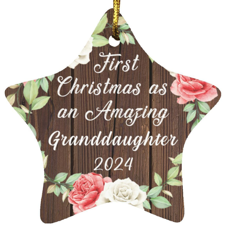 First Christmas As an Amazing Granddaughter 2024 - Star Ornament A