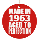 61st Birthday Made In 1963 Aged to Perfection - Circle Ornament