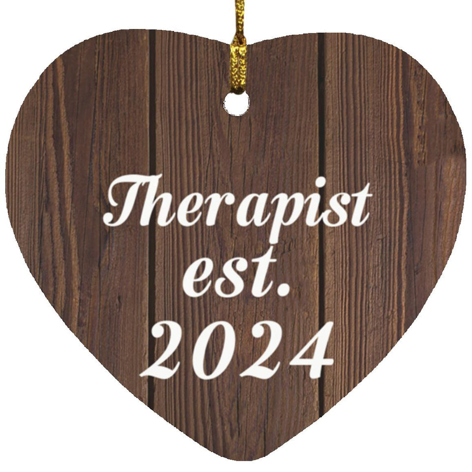 Therapist Established Est. 2024 - Heart Ornament D