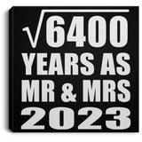 80th Anniversary Square Root of 6400 Years As Mr & Mrs 2023 - Canvas Square