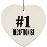 Number One #1 Receptionist - Heart Ornament