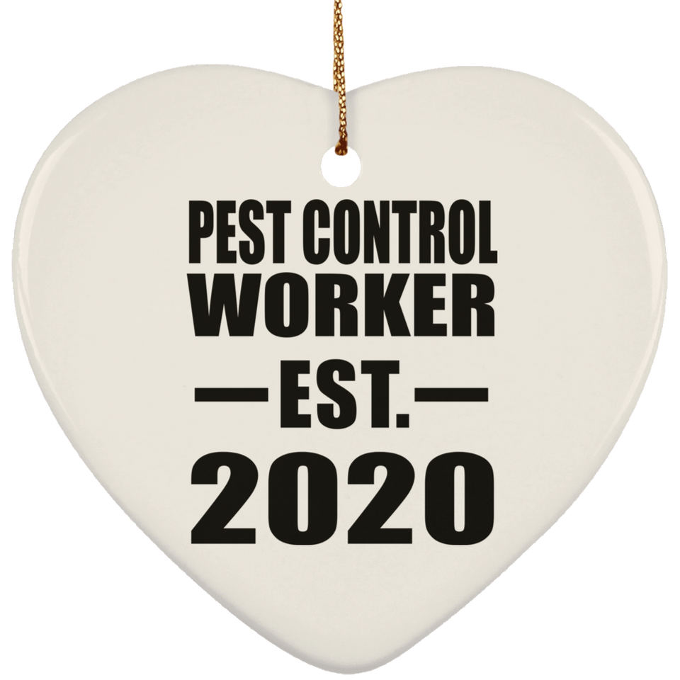 Pest Control Worker Established EST. 2020 - Heart Ornament