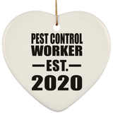 Pest Control Worker Established EST. 2020 - Heart Ornament