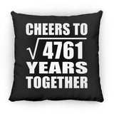 69th Anniversary Cheers To Square Root of 4761 Years Together - Throw Pillow Black