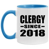 Clergy Since 2018 - 11oz Accent Mug Blue