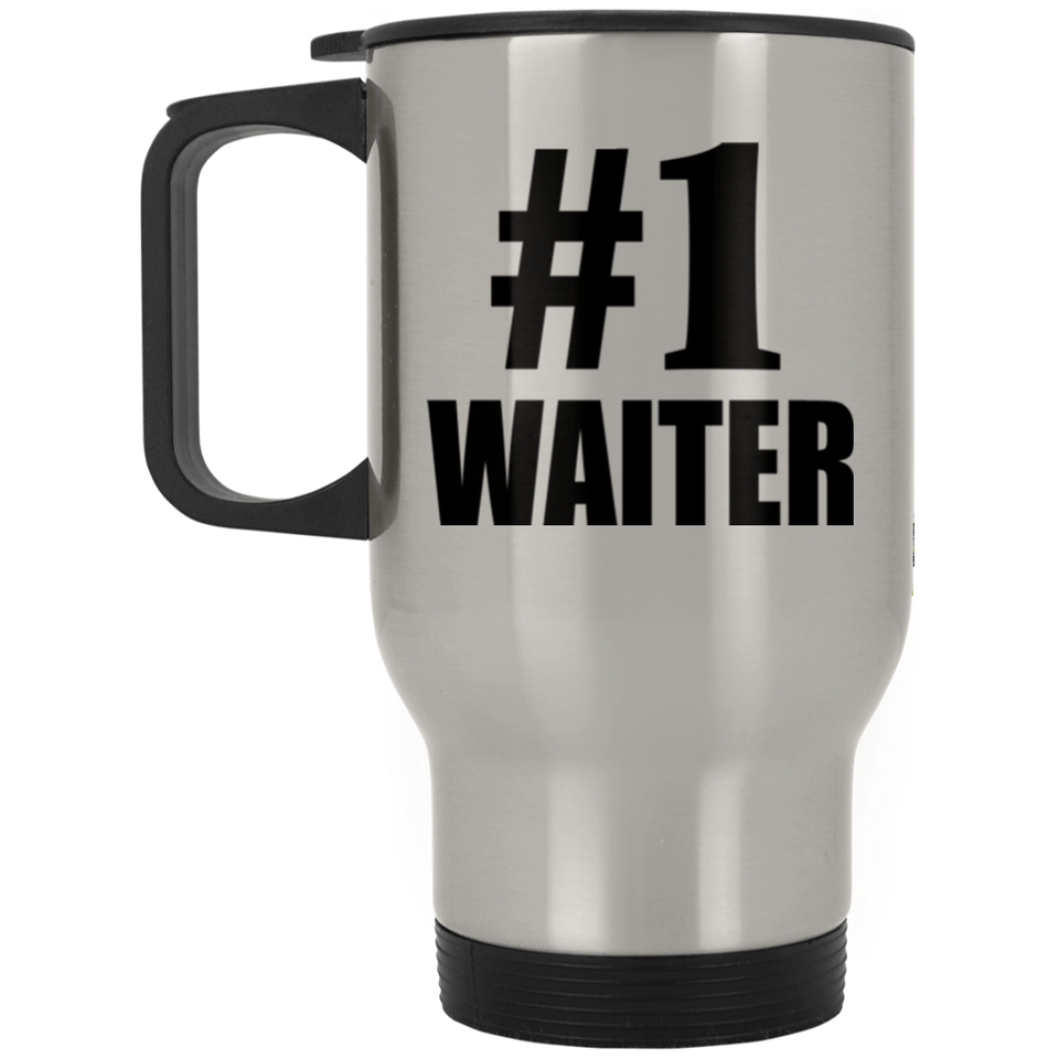 Number One #1 Waiter - Silver Travel Mug