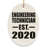 Engineering Technician Established EST. 2020 - Oval Ornament