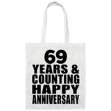 Happy 69th Anniversary 69 Years & Counting - Tote Bag White