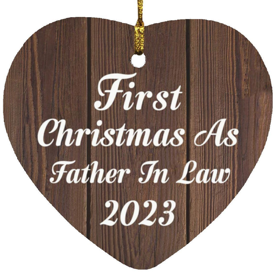 First Christmas As Father In Law 2023 - Heart Ornament D