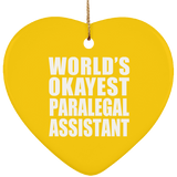 World's Okayest Paralegal Assistant - Heart Ornament