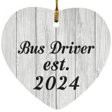 Bus Driver Established Est. 2024 - Heart Ornament F