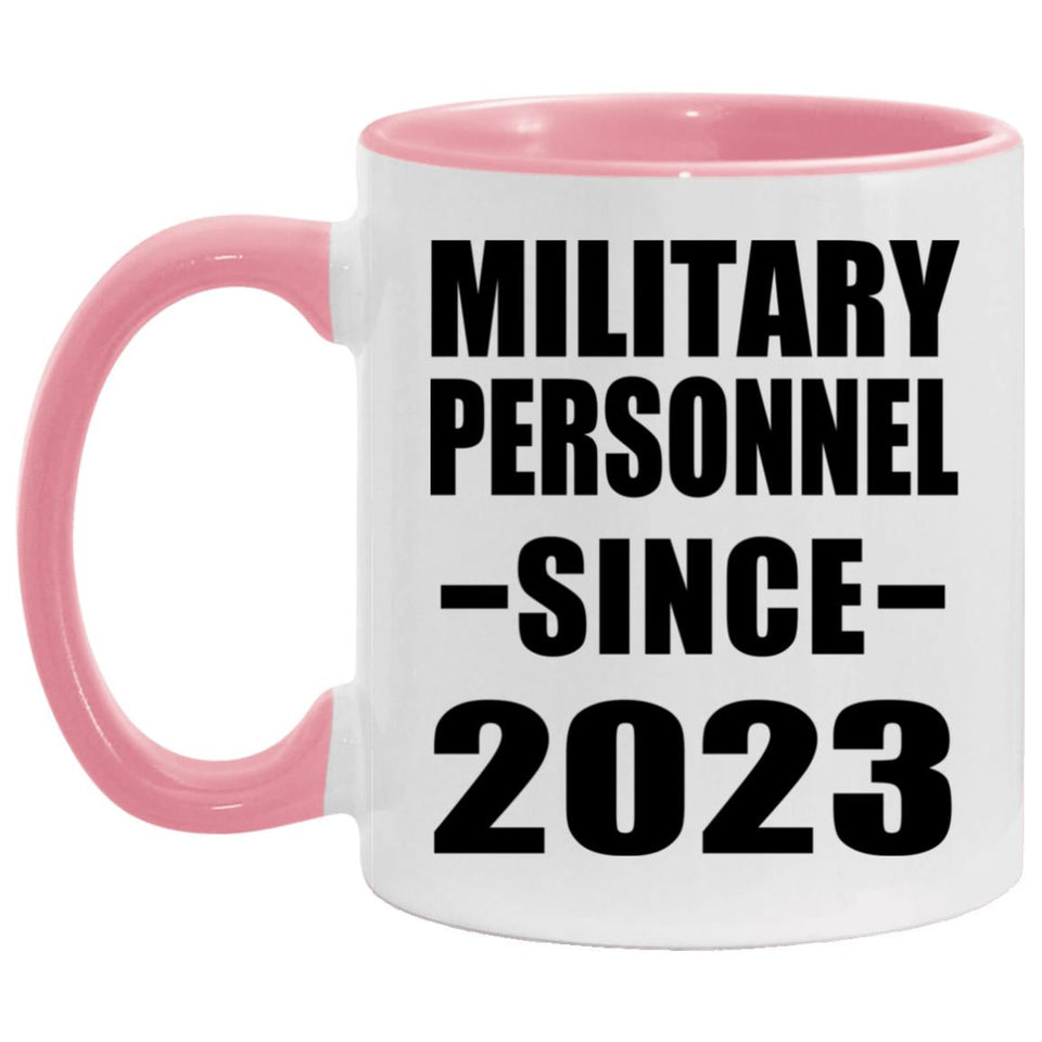 Military Personnel Since 2023 - 11oz Accent Mug Pink