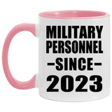 Military Personnel Since 2023 - 11oz Accent Mug Pink