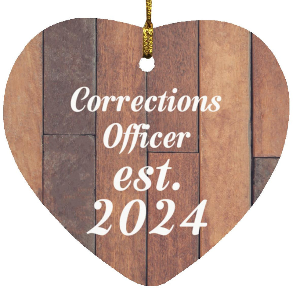 Corrections Officer Established Est. 2024 - Heart Ornament E