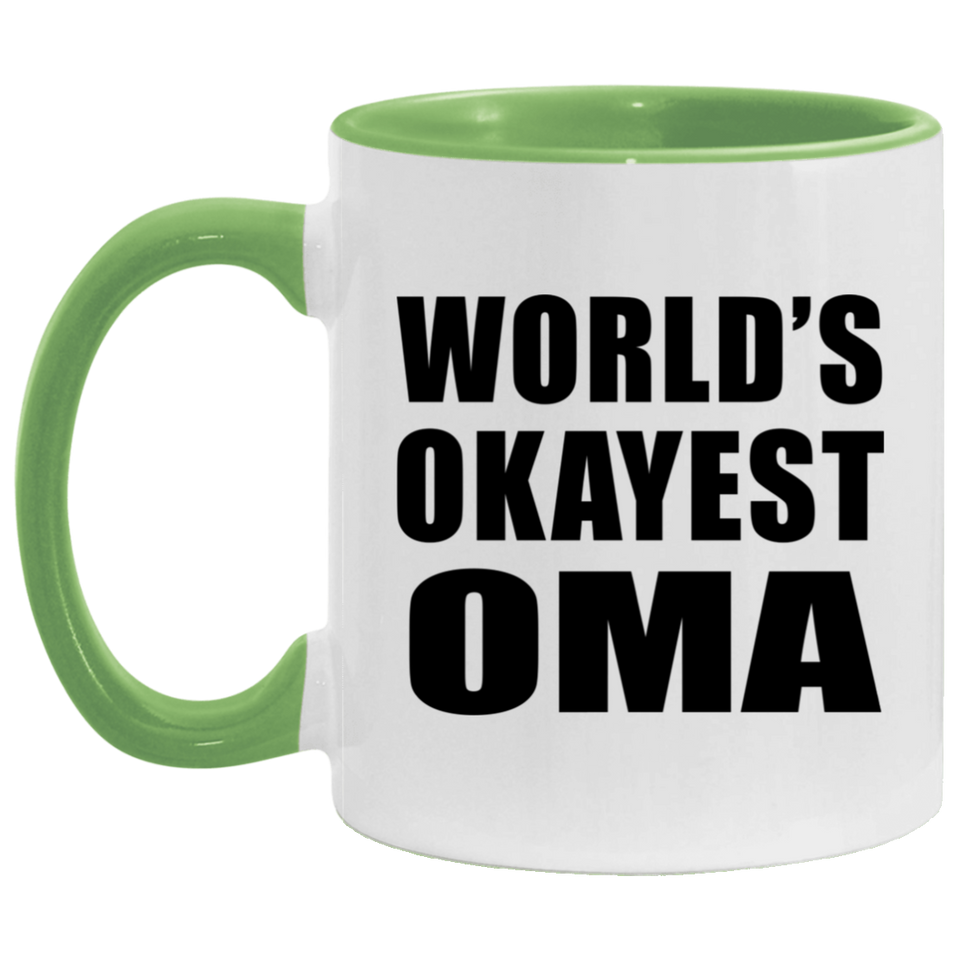 World's Okayest Oma - 11oz Accent Mug Green