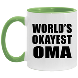 World's Okayest Oma - 11oz Accent Mug Green