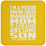 Proud Online Sales Manager Mom Of Awesome Son - Drink Coaster