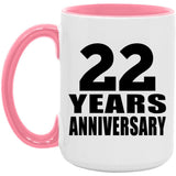 22nd Anniversary 22 Years Anniversary - 15oz Accent Mug Pink