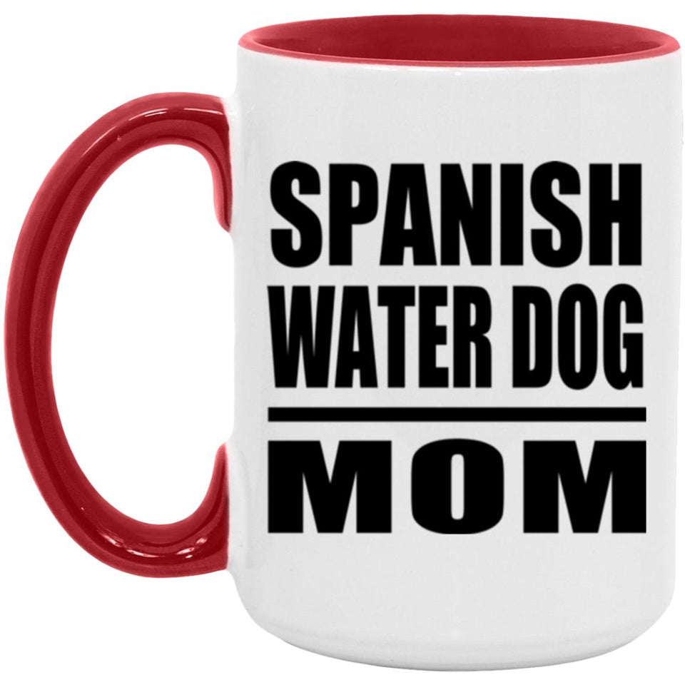 Spanish Water Dog Mom - 15oz Accent Mug Red
