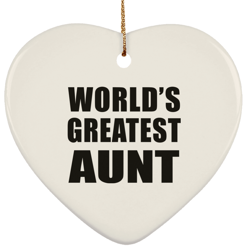 World's Greatest Aunt - Heart Ornament