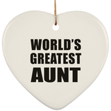 World's Greatest Aunt - Heart Ornament