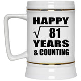 Happy 9th Anniversary Square Root of 81 Years & Counting - Beer Stein