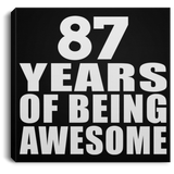 87th Birthday 87 Years Of Being Awesome - Canvas Square