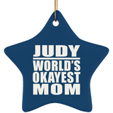 Judy World's Okayest Mom - Star Ornament
