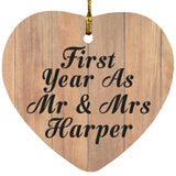First Year As Mr & Mrs Harper - Heart Ornament C