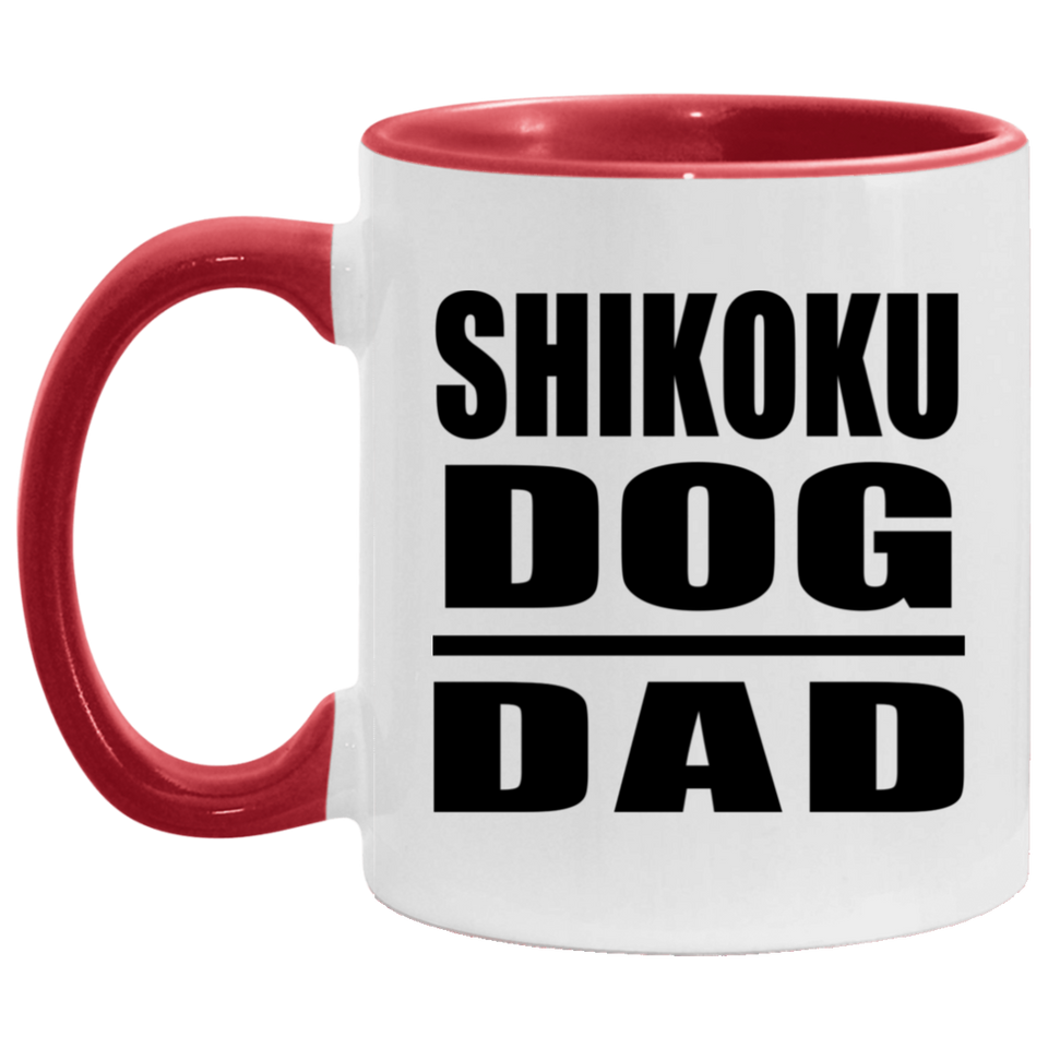 Shikoku Dog Dad - 11oz Accent Mug Red