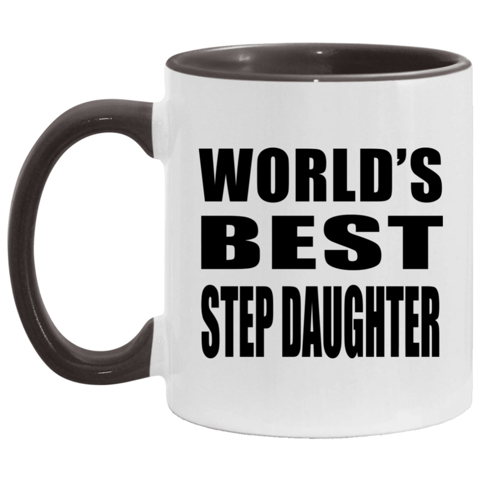 World's Best Step Daughter - 11oz Accent Mug Black