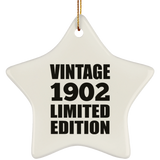 122nd Birthday Vintage 1902 Limited Edition - Star Ornament