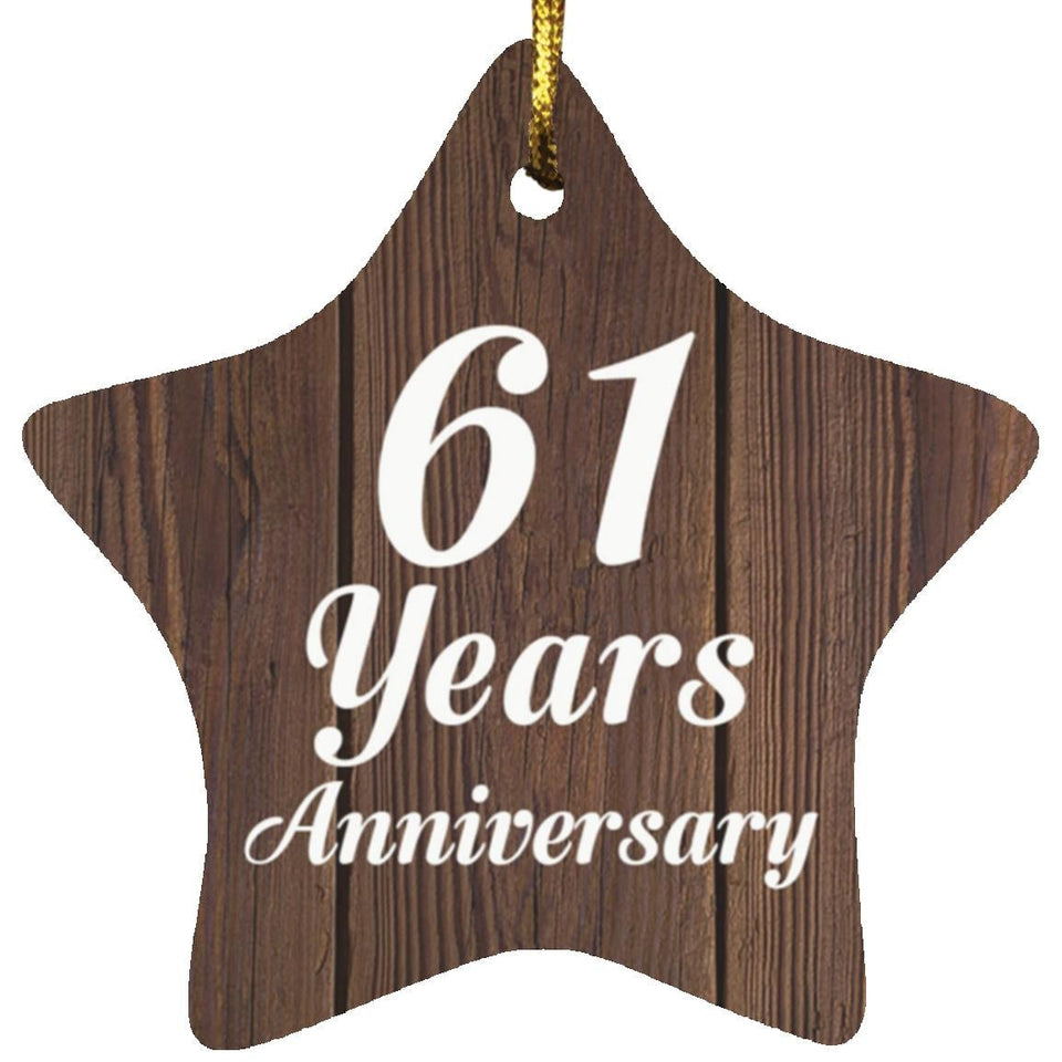 61st Anniversary 61 Years Anniversary - Star Ornament D