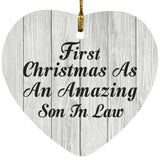 First Christmas As An Amazing Son In Law - Heart Ornament F