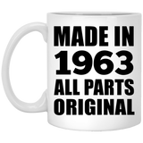61st Birthday Made in 1963 All Parts Original - 11oz Coffee Mug