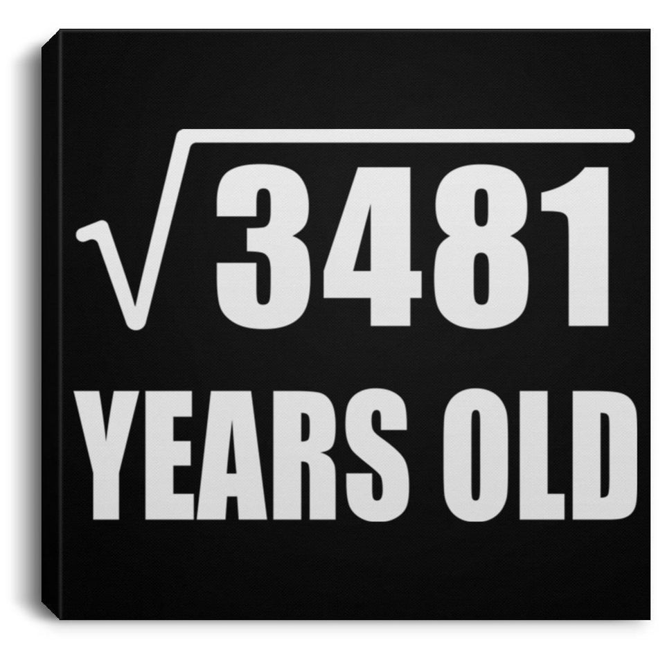 59th Birthday Square Root of 3481 Years Old - Canvas Square