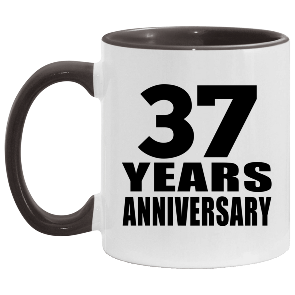 37th Anniversary 37 Years - 11oz Accent Mug Black