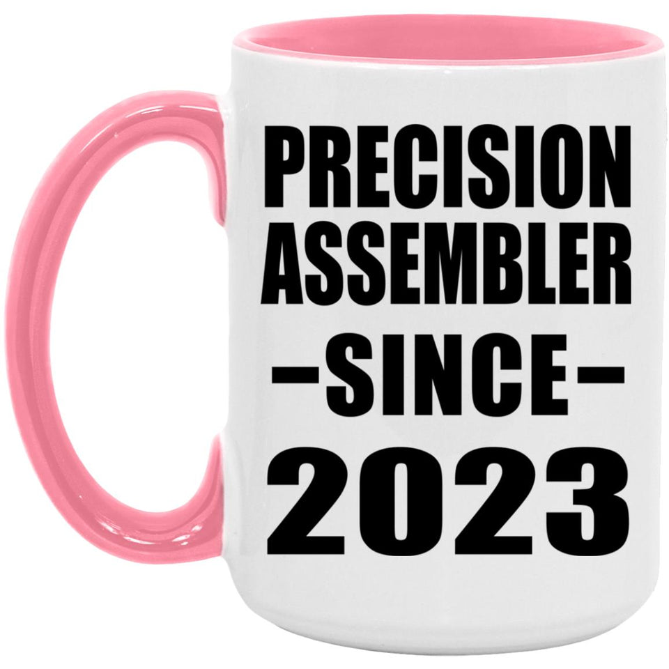 Precision Assembler Since 2023 - 15oz Accent Mug Pink