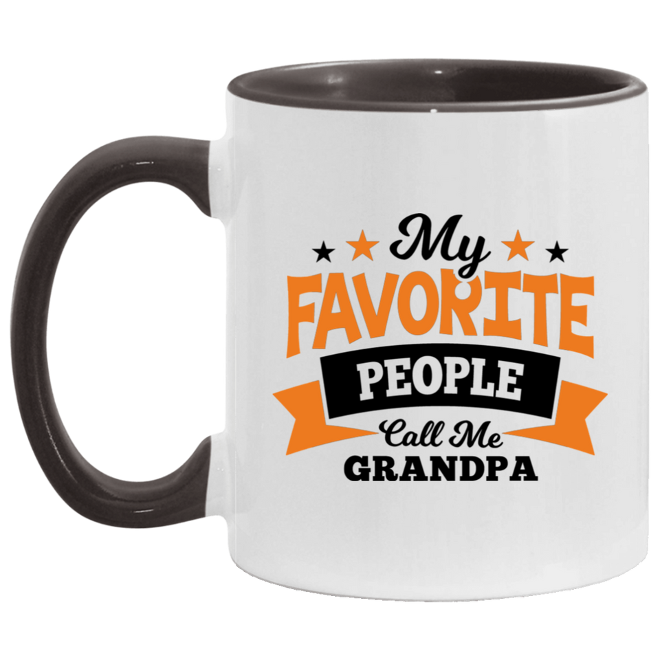 My Favorite People Call Me Grandpa - 11oz Accent Mug Black