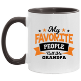 My Favorite People Call Me Grandpa - 11oz Accent Mug Black