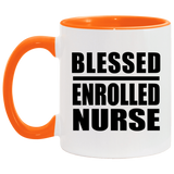 Blessed Enrolled Nurse - 11oz Accent Mug Orange